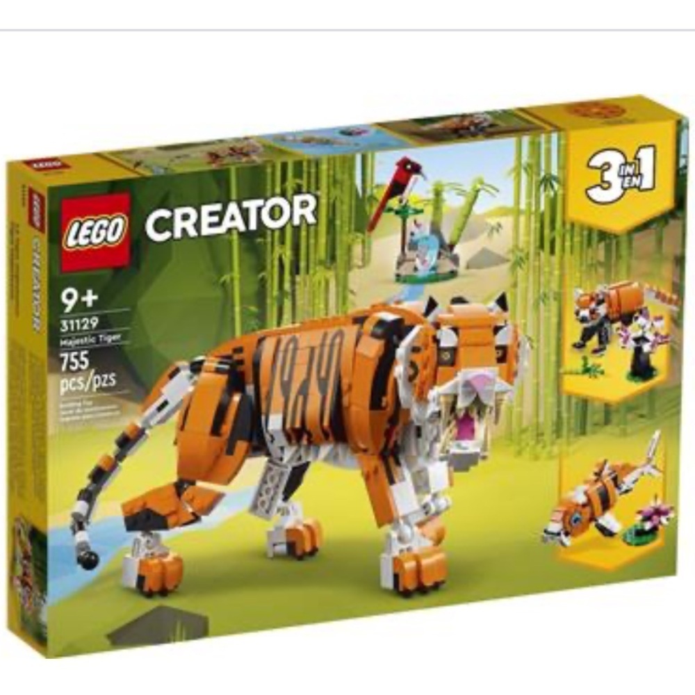 Lego creator 3 in 1 majestic tiger, koi, panda set new in sealed box 755 pieces